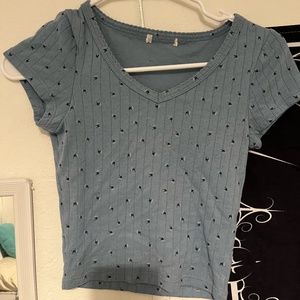 ribbed floral crop top (source unknown)